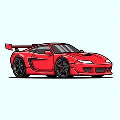 Naklejka premium red sport car