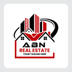 Obraz premium letter ABN building vector, new real estate logo, new ABN real estate logo, ABN logo, ABN home letter logo design, ABN initial construction, ABN real estate logo, icon, logo ABN home logo, art, busin