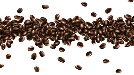 Obraz premium coffee beans on white background