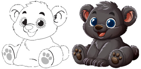 Adorable Baby Bear Illustration Duo © GraphicsRF