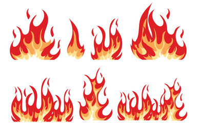 set of fire flames