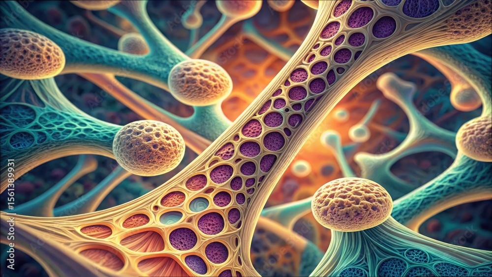 Poster structures of bone tissue under polarized light in gigapixel detail