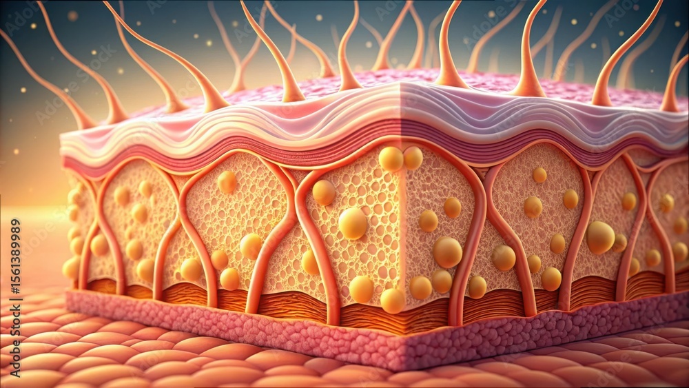 Poster Detailed View of Skin Tissue Structure in High Resolution Gigapixel Format