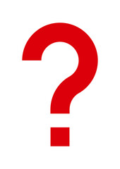 はてなマーク　疑問符　赤　イラスト　シンプル　ベクター