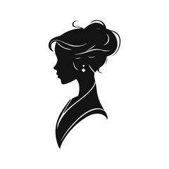 Elegant woman silhouette, female profile vector, beauty salon logo, lady face outline, stylish girl head design	