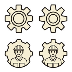set of gear wheels vector