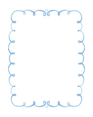 Hand drawn simple scalloped blue frame.
