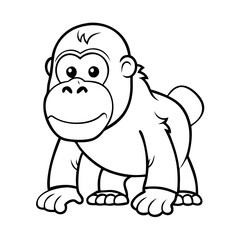 Fototapeta premium Gorilla cartoon clipart vector illustration 