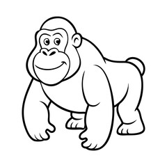 Obraz premium Gorilla cartoon clipart vector illustration 