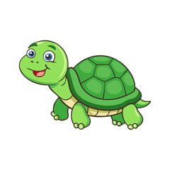 Obraz premium Turtle cartoon clipart vector illustration 