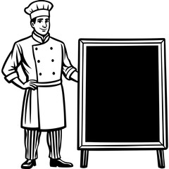 chef with menu board