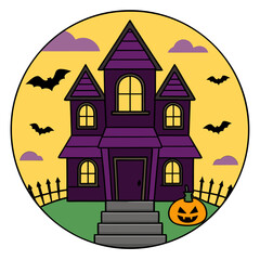 haunted house vector illustration