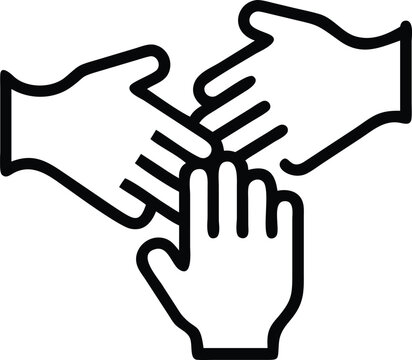 Teamwork hands icon