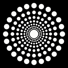 white circle with dots