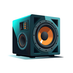 Powerful Subwoofer. Deep Bass Sound System for Home Theater
