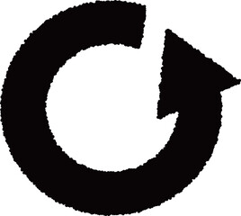 回転している円形の黒い矢印アイコン