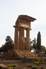 Fototapeta premium 2024.08.22 Sicily, Agrigento, Valley of the Temples UNESCO World Heritage, evocative image of the archaeological site, an example of ancient Greek architecture