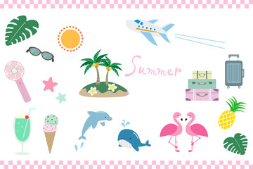 かわいい夏のイラスト素材セット