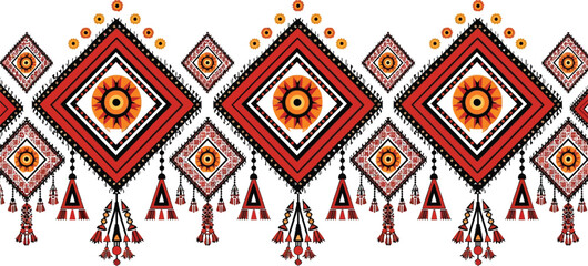 Seamless ethnic pattern design vector illustration for textile and fashion
