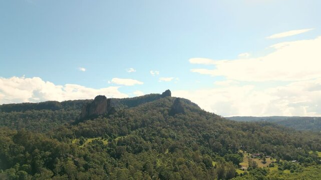 Jaggy peaks stand proud out of the side of the hill.