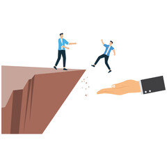 Obraz premium Helping Hand Supporting Falling Businessperson