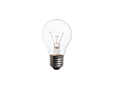 Magazine-Style Light Bulb Clipping with Torn Edges and Text Fragments, Transparent PNG