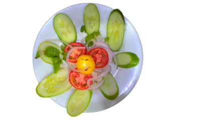 Healthy Salad Plate with Copy Text Space. Fresh and Colorful Meal Element for Diet Plans, Wellness Ads, and Organic Food Designs. PNG File