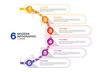 Modern infographic with 5 steps, process or options