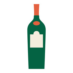 Minimal wine bottles, glasses of wine. Wine tasting concept. Flat vector illustration perfect for menu, cover design, promotion. Festive drink, wine party.