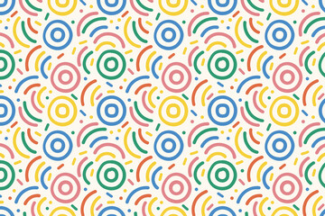 Colorful wave seamless pattern. Playful abstract doodle background for kids fabric, nursery wallpaper, or fun textile print.