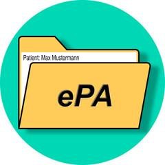 ePA elektronische Patientenakte im gr&uuml;nen Kreis