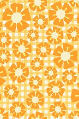 Gingham flower background, kidcore spring design