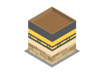 Illustration of Tawaf, one part of Hajj Isometric vector