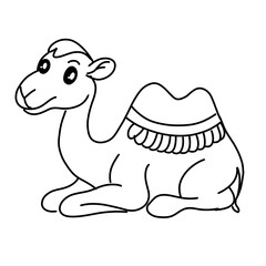 camel animal wildlife outline worksheet kids education