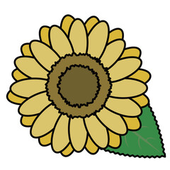 シンプルなひまわりのイラスト
