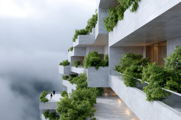 Vertical city towers connected by skybridges with people walking, showcasing a utopian urban concept with cinematic lighting and ultra-detailed futuristic architecture