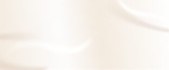 Abstract beige background with creamy texture and soft wave pattern for minimal design. Silk fabric texture with pearl colors for elegant backdrop. Horizontal cover. Pale gradation vector.