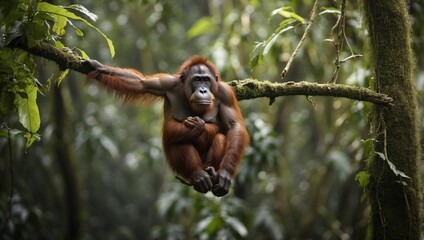 Bornean Primate Rests in Rainforest Calm