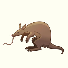 Fototapeta premium Aardvark Cartoon Illustration