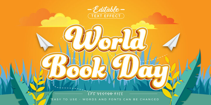 World Book Day poster, editable text effect.