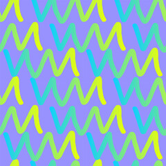 Vibrant and playful vector pattern featuring wavy lines in striking colors and a colorful background.