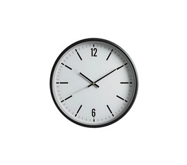 Wall clock with minimalist face.
