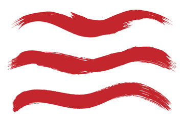 Collection of vector paint bold brush strokes. Hand drawn horizontal textured grunge lines for text. Grange marker texture. Thick paint shapes, long highlight banners, ink brushes. Vector  set. eps 10