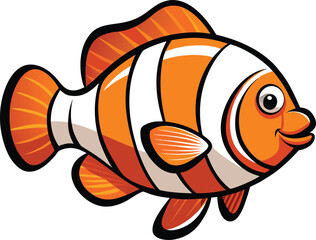 Kground Side View Of A Clownfish With Flowing Fin