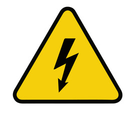 Yellow Electrical Hazard / High Voltage Warning Sign. symbolizing electrical hazard, high voltage, or shock danger. for safety signage in industrial, commercial, and public areas