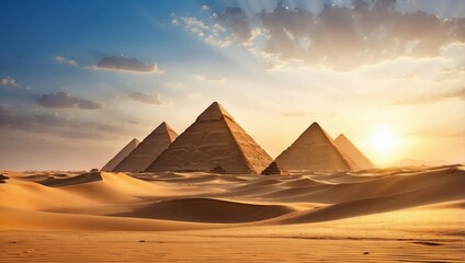Sahara Shadows Stretch From Giza's Giants