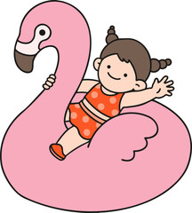 Vector image of a girl sitting on a tube