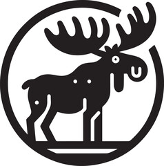 Moose Vector In Black and White