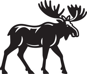 Moose Vector In Black and White