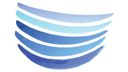 Illustration of layered curved shapes in shades of blue creating an abstract design element use case